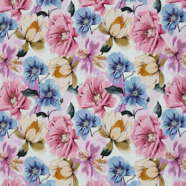 Baumwolljersey Blumen in Pastel by Swafing